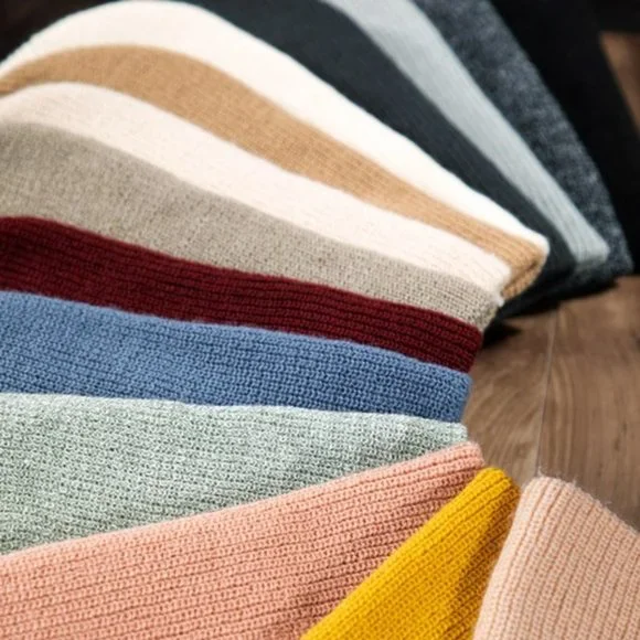 Oatmeal Low Gauge Ribbed Knit Slouchy Beanie - Picture 6 of 7